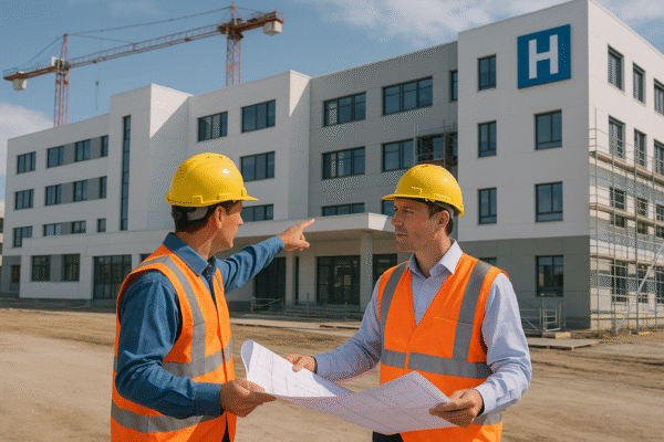 construcción de clínicas y hospitales